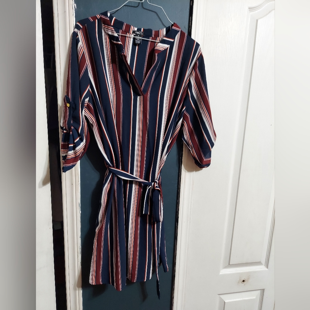 Stripped Rue21 XL belted dress